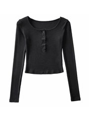 Long Sleeve Crop Top Tops&Tees