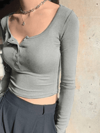 Long Sleeve Crop Top Tops&Tees