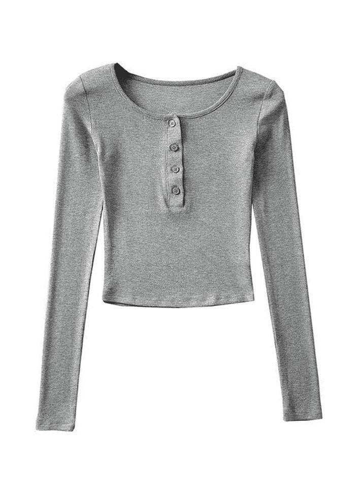 Long Sleeve Crop Top Tops&Tees