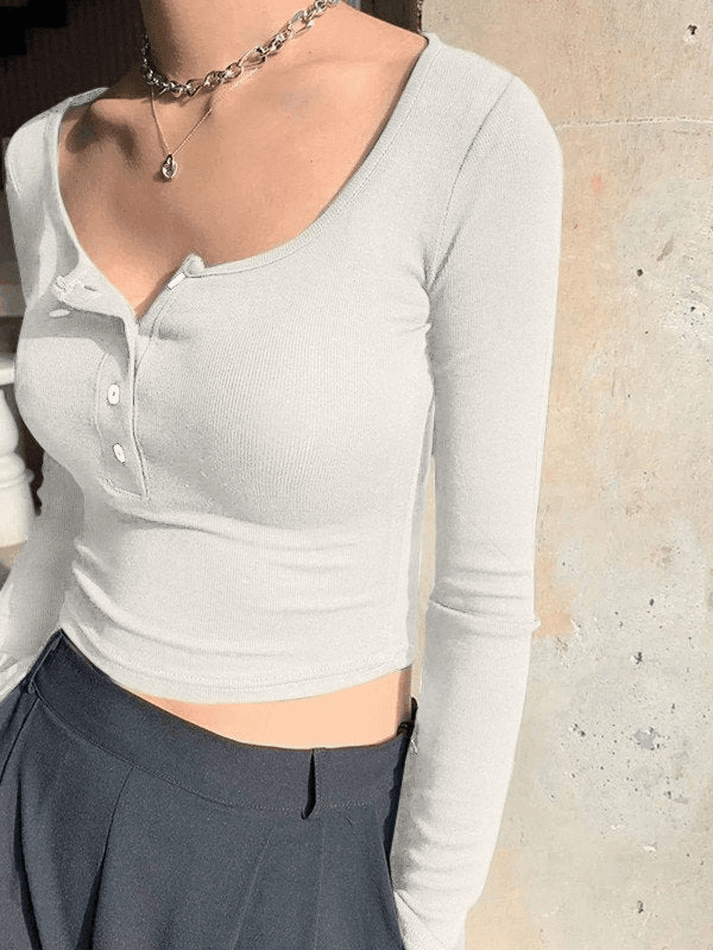 Long Sleeve Crop Top Tops&Tees