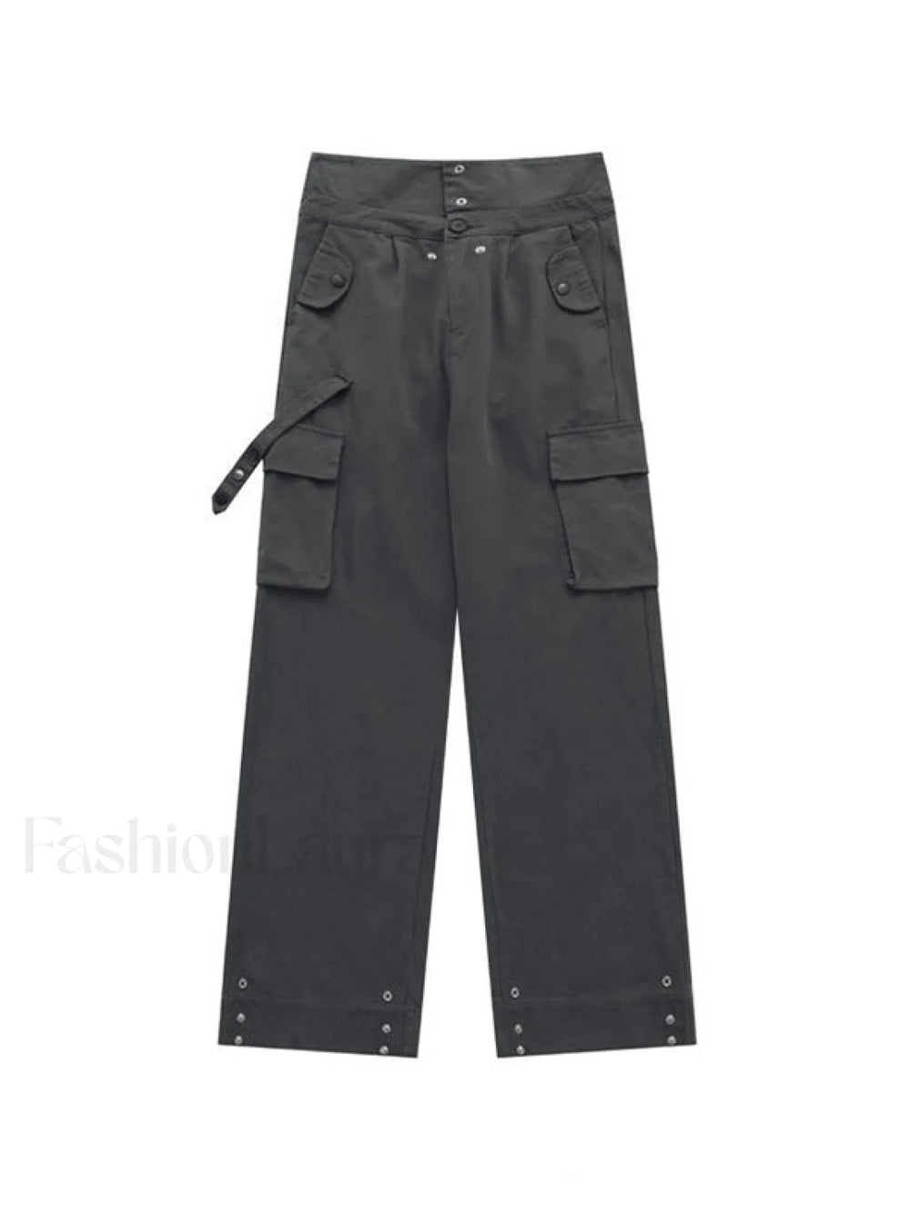 Buttoned High Waisted Cargo Pants Cargo Pants