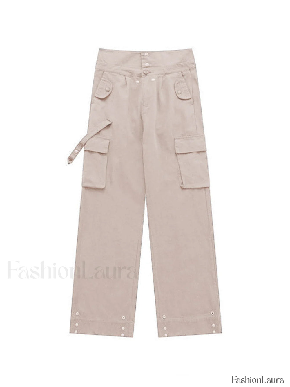 Buttoned High Waisted Cargo Pants Cargo Pants