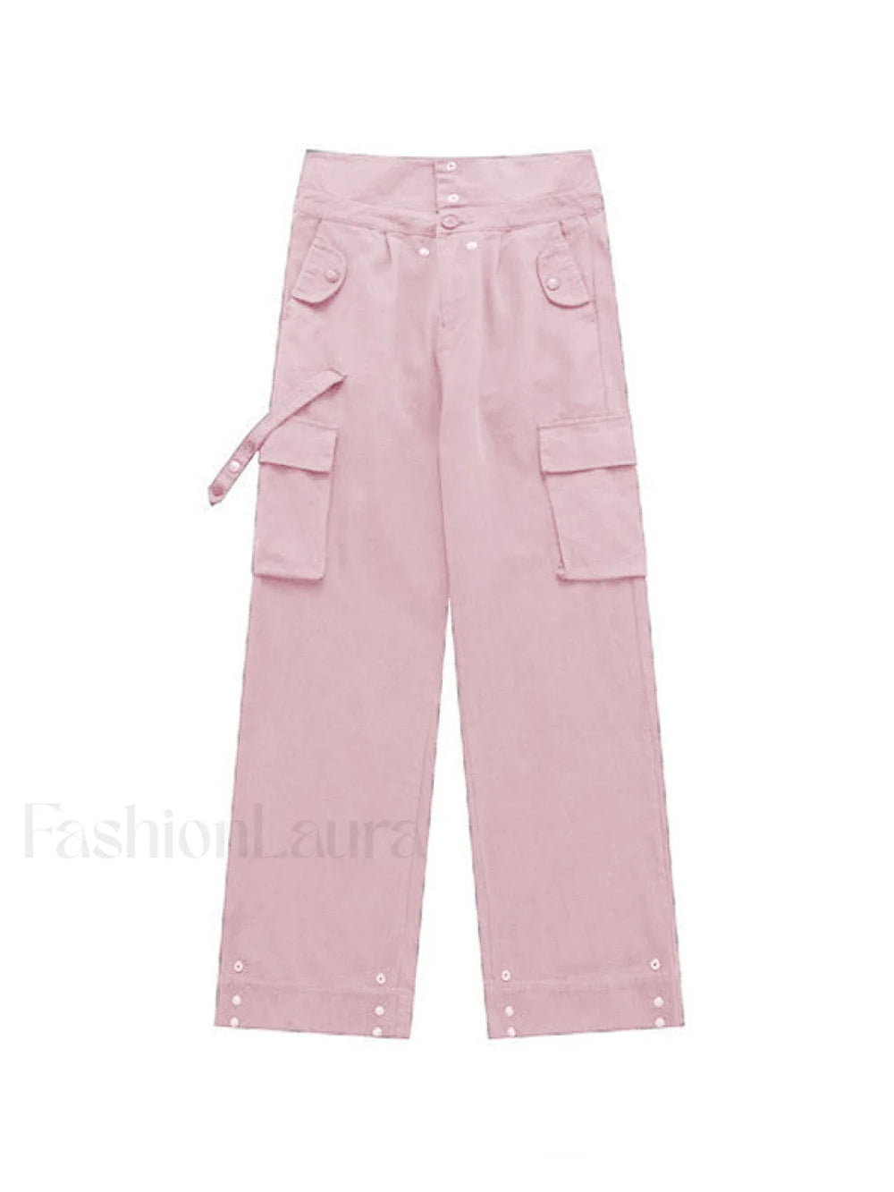 Buttoned High Waisted Cargo Pants Cargo Pants