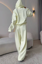 Cropped Zip Hoodie Jogger Two Piece Set