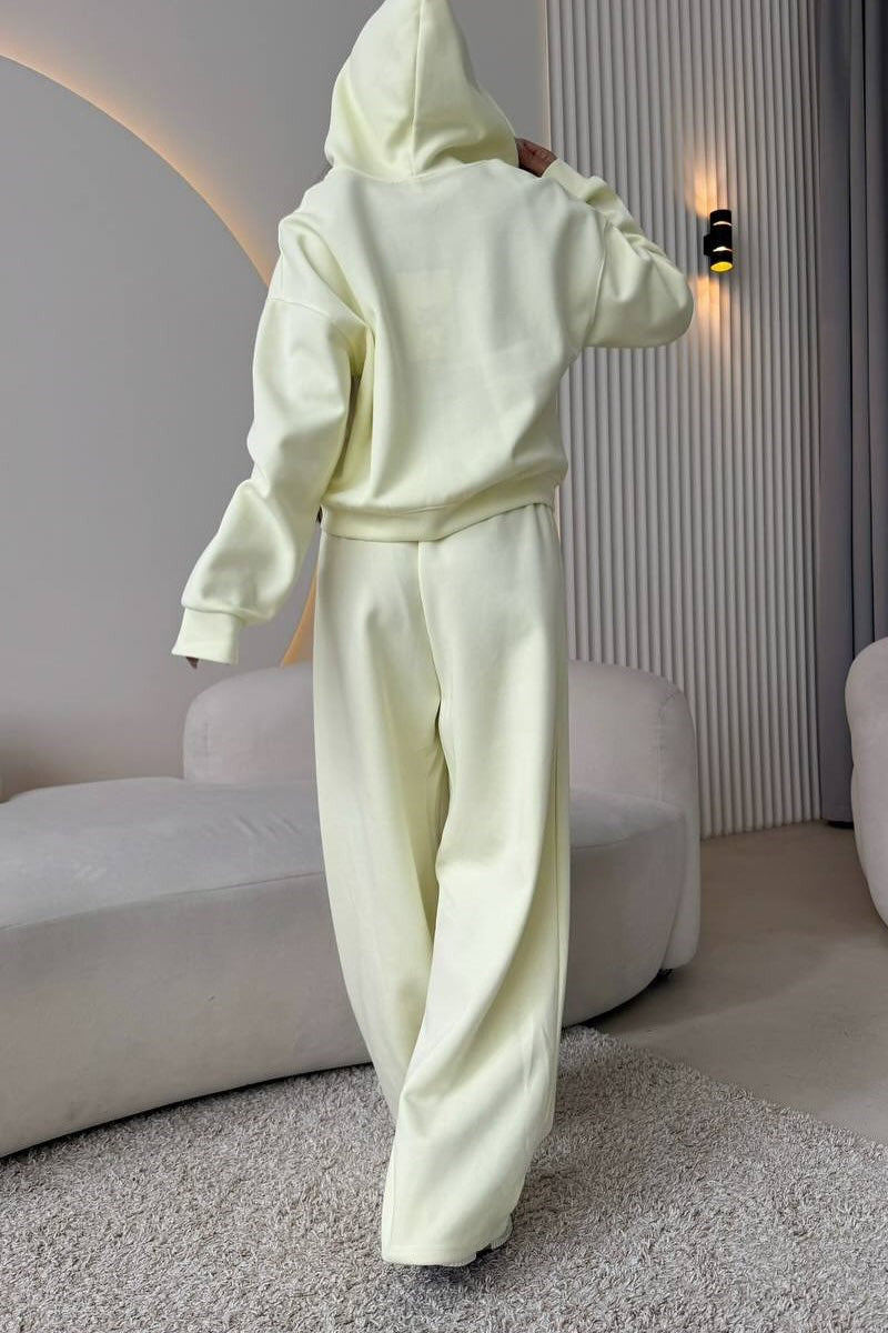 Cropped Zip Hoodie Jogger Two Piece Set