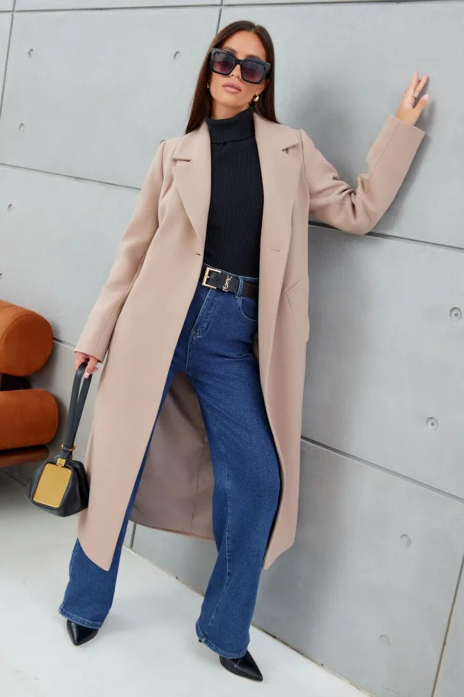 Double Breasted V-Neck Casual Wool Overcoat Secondary image