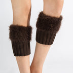 Short Feather Yarn Foldover Boot Cuffs