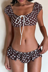 Minimalist Low Rise Retro Polka Dot Bikini Set