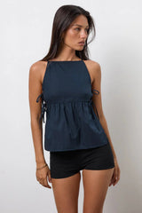 Minimalist Side Tie Solid Tank Top