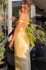 Off Shoulder Strapless Backless Maxi Sexy Prom Dress