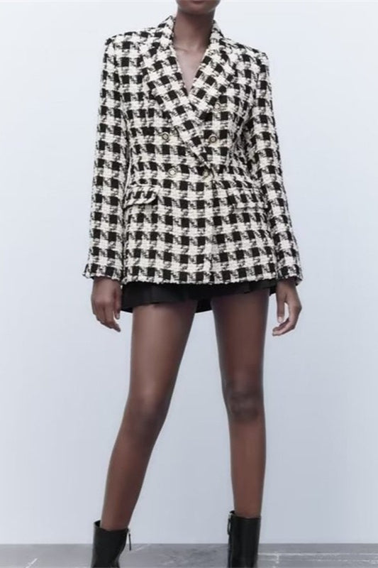 Houndstooth Double Breasted Blazer Main image