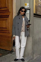 Winter Wool Stand Collar Long Jacket S / Grey