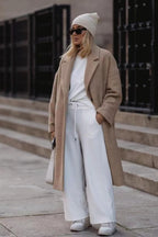 Fleece Lapel Long Sleeve Cozy Overcoat