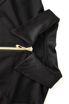 Open Back Zip Front Collared Crop Top