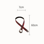 Distressed Denim Pattern Metal Belt