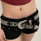 Y2K Chic Rhinestone Wide Waist Belt