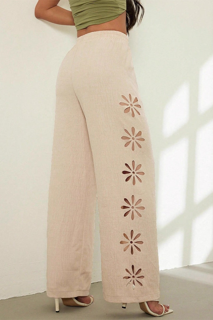 Hollow Out Straight Leg Boho Pants Secondary image