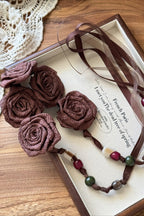 Chiffon Flower Beaded Tassel Decorative Waist Chain