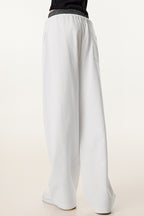 Patchwork Double Waist Wide Leg Athletic Pants