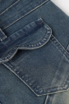 Vintage Panel Low Rise Fitted Straight Leg Jeans