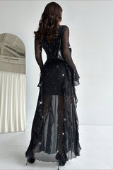 Elegant Ruffled Mermaid Maxi Dress