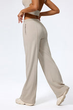 Relaxed Straight Leg  High Waist Knit Pants