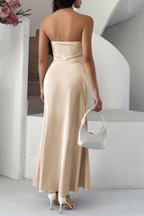 Solid Bustier Bodycon Gown Formal Dress