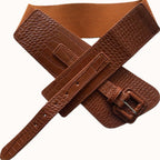 Vintage Croc Embossed Wide Waist Belt