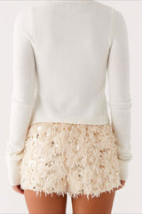Apricot Sequin Low Waist Shorts