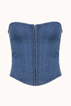 Off Shoulder Eyelet Lace Up Tube Top