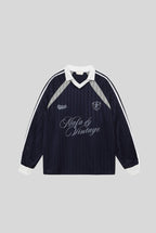 Rhinestone Typography Raglan V Neck Sweatshirt