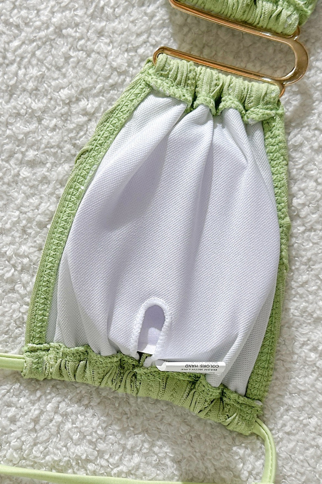 Backless Drawstring Tie Two Piece Bikini Set