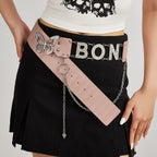 Vintage Leather Butterfly Buckle Belt