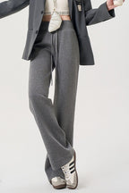 Fleece Lined Thermal Draping Lounge Straight Leg Knit Pants