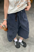 Washed Wide Leg Utility Cargo Pants