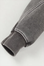 Washed Panel Seam Oversized Pullover Hoodie
