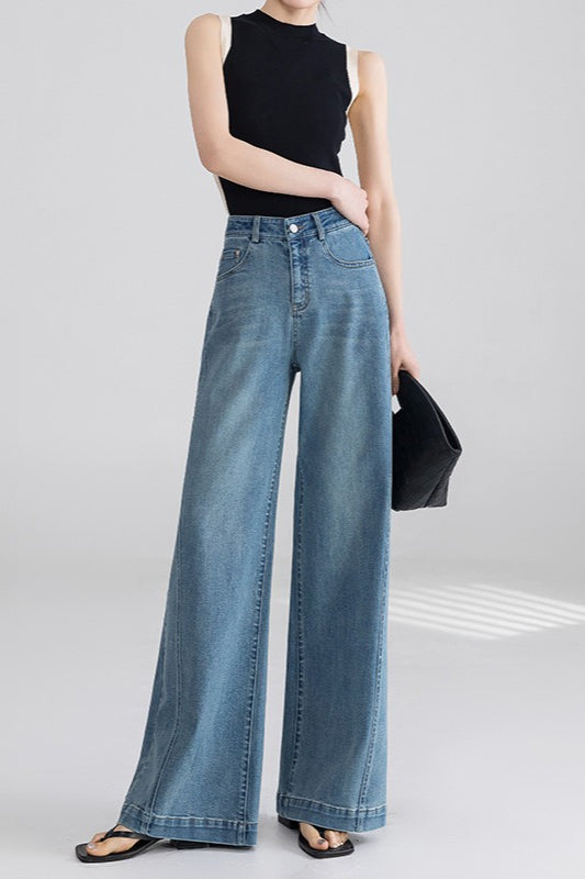 High Waist Wide Leg Flared Jeans Blue / S Main image