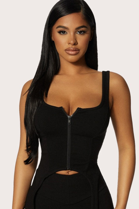U Neck Zip Back Knit Top Secondary image