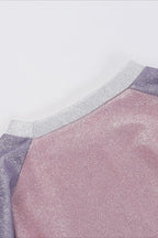 Pink Rhinestone Graphic Long Sleeve Sweatshirt