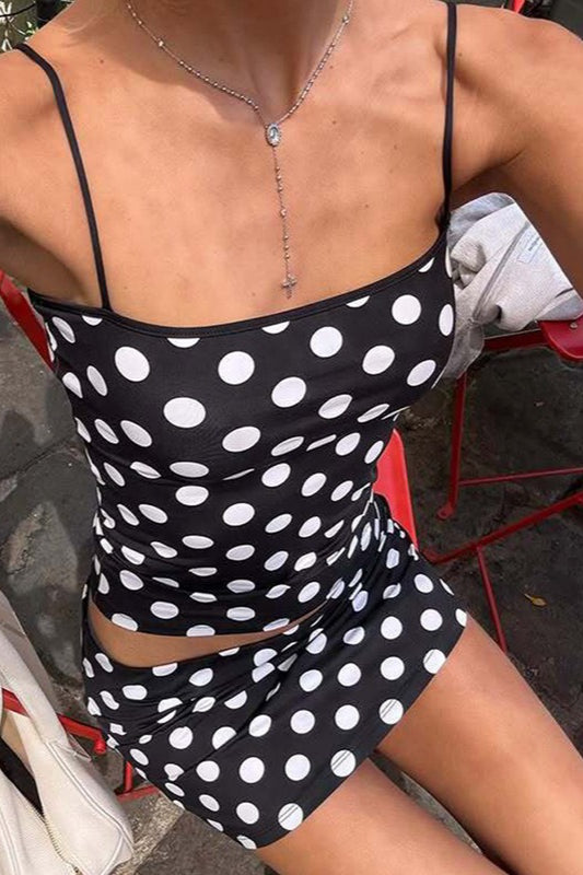 Polka Dot Strapless Skirt Two Pieces Set Secondary image