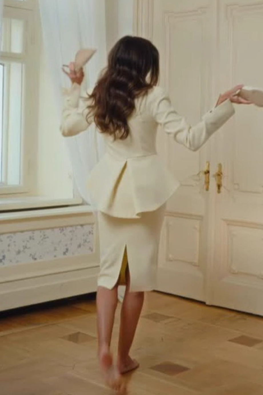 Asymmetric Two Piece Cropped Blazer Skirt Set