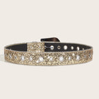 Rhinestone Sequin Wide Denim Belt
