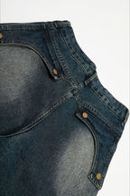 Celestial Line Embroidered Wide Leg Jeans