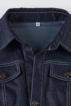 Denim Contrast Stitch Pocket Blouse