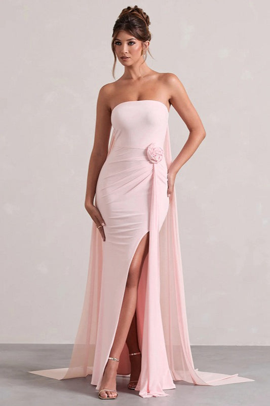 Strapless Floral Tie Maxi Dress Secondary image