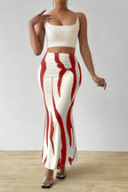 Zebra Print High Waist Bodycon Mermaid Maxi Skirt