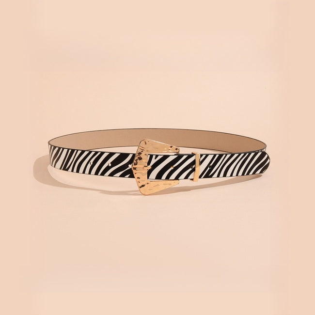 Vintage Animal Print Square Buckle Belt Main image