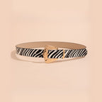 Vintage Animal Print Square Buckle Belt