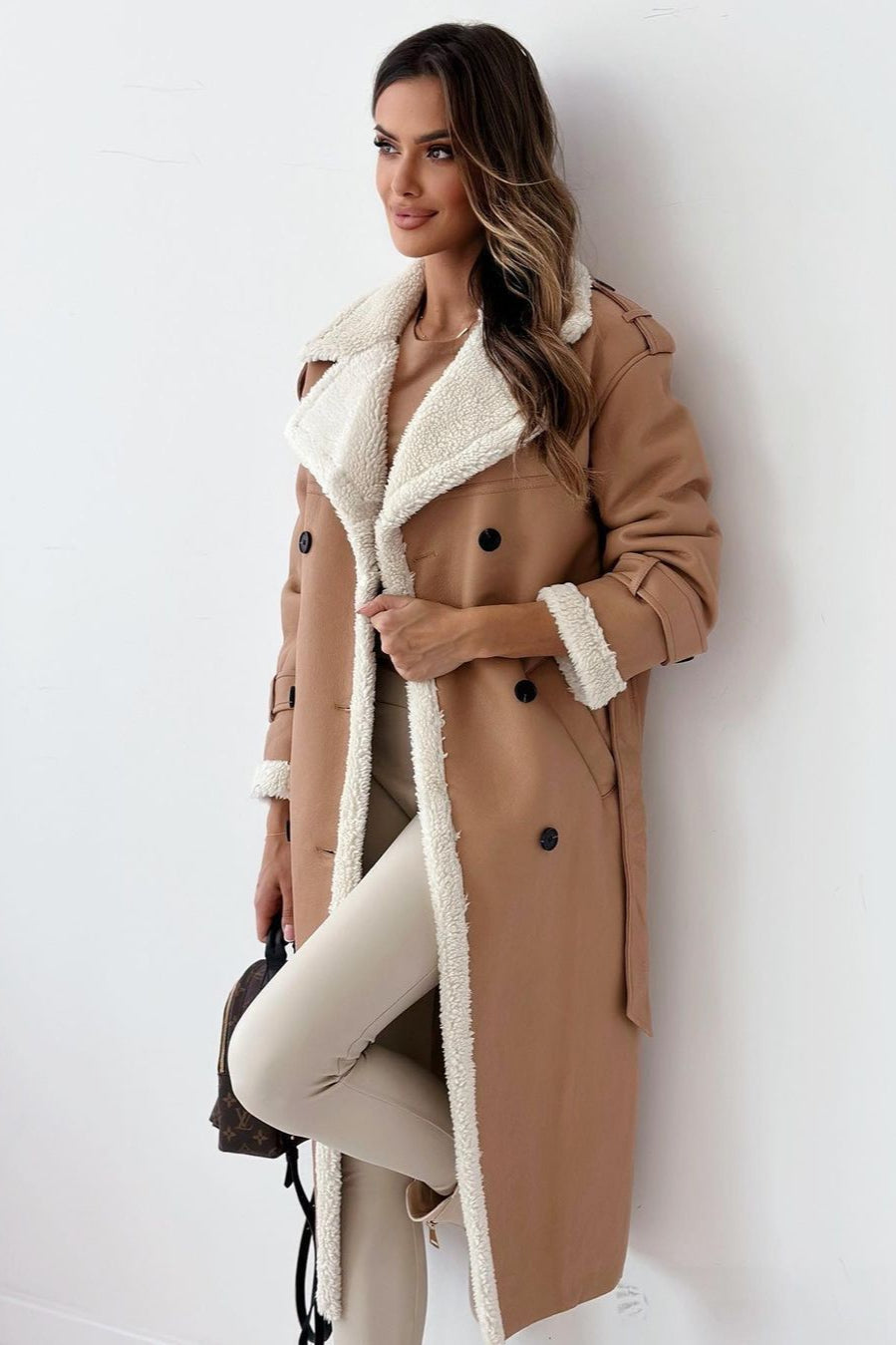 Reversible Fleece Stand Collar Coat Khaki / S coats