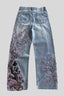 Samurai Blossom Embroidered Wide Leg Jeans